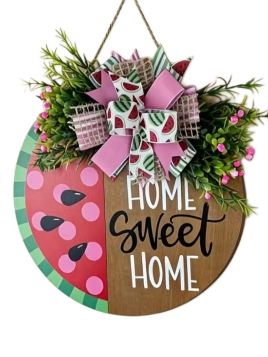 Handmade Other - Home Sweet Home Watermelon Welcome Door Sign